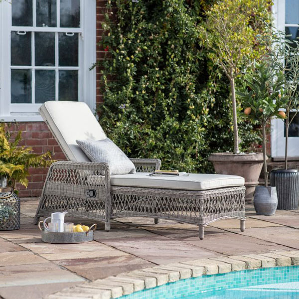 Harvest Direct Menton Stone Outdoor Country Lounger