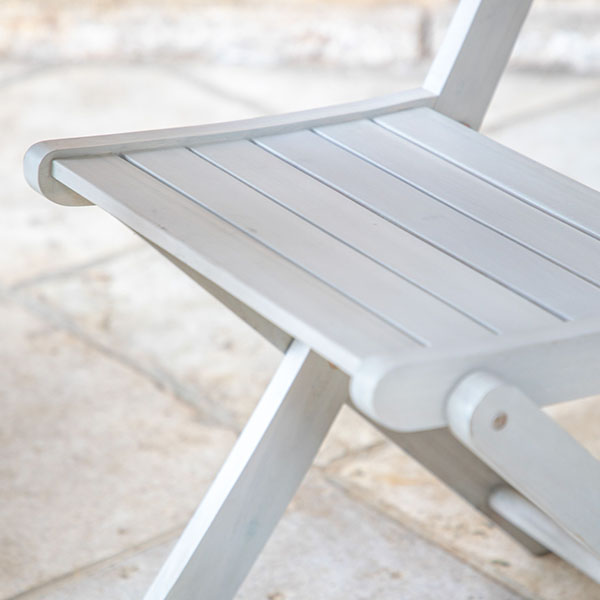 Harvest Direct Rezay White Wash Outdoor Folding Chairs