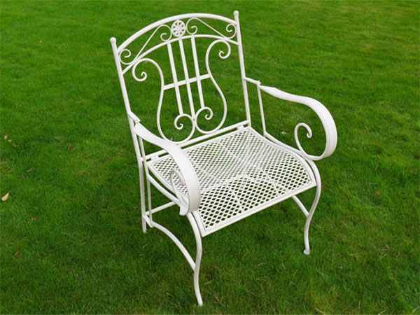 Sarah White Metal Garden Armchair