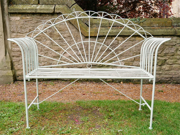 Pistachio Green Sunrise Metal Garden Bench