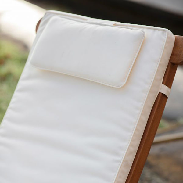 Harvest Direct Syros Outdoor Lounger - Close up of back cushion