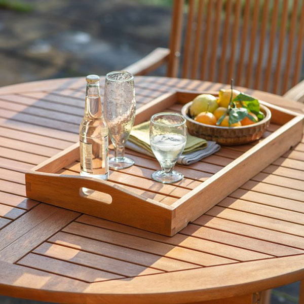 Harvest Direct Tanita Outdoor Drinks Trolley - Close up of the removable drinks trat