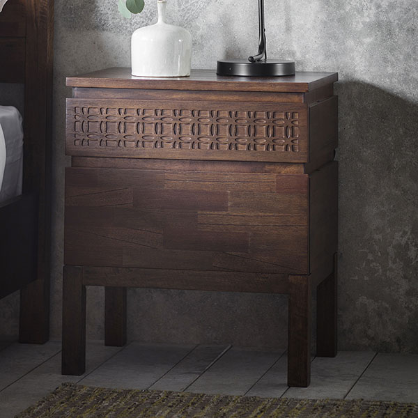 Harvest Direct Soho Retreat Contemporary 2 Drawer Bedside Chest