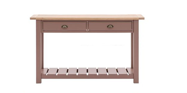 Harvest Direct Harrow Contemporary Clay Painted / Oak 2 Drawer Console Table