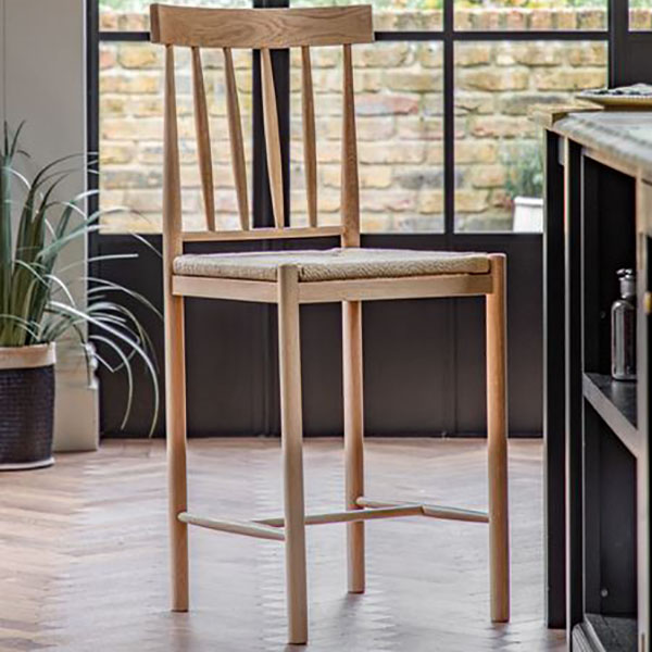 Harvest Direct Harrow Contemporary Natural Oak Bar Stool