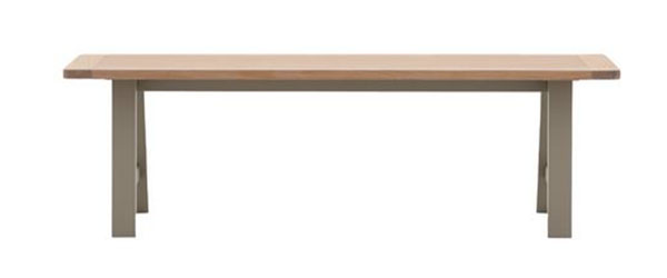 Harvest Direct Harrow Contemporary Prairie Painted / Oak Trestle Bench