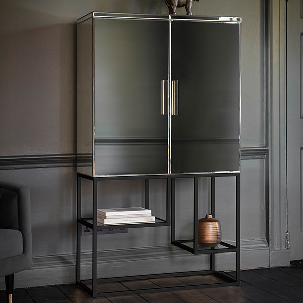 Harvest Direct Octavia Black Contemporary Bar Cabinet