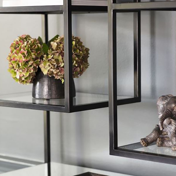 Harvest Direct Octavia Black Contemporary Open Display Unit - Close up