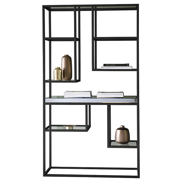 Harvest Direct Octavia Black Contemporary Open Display Unit