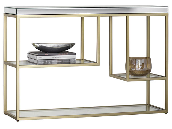 Harvest Direct Octavia Champagne Contemporary Console Table