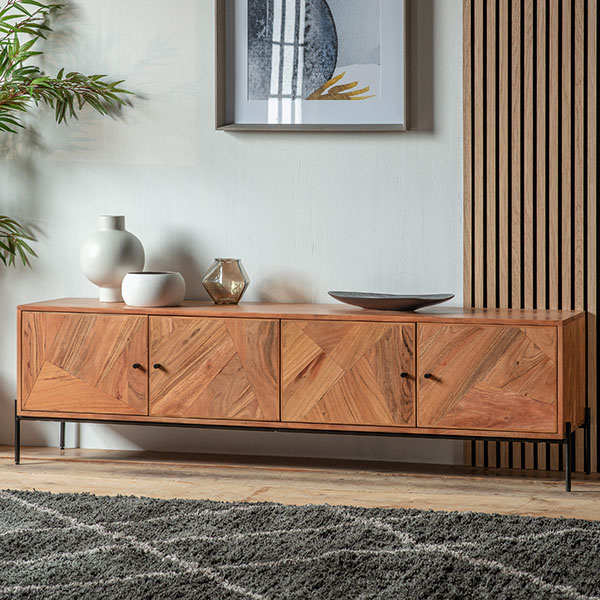 Harvest Direct Scandi Contemporary 4 Door Media Unit