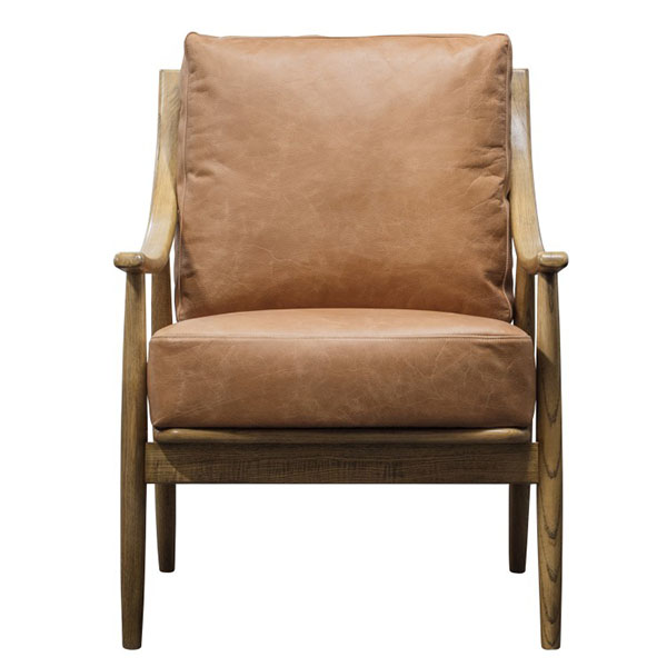 Harvest Direct Baldock Brown Leather Armchair