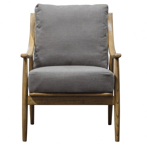 Harvest Direct Baldock Dark Grey Linen Armchair