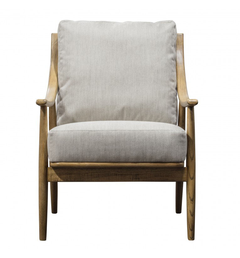 Harvest Direct Baldock Natural Linen Armchair