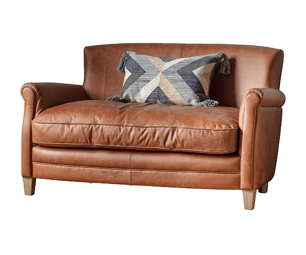 Harvest Direct Bates Vintage Brown Leather Sofa