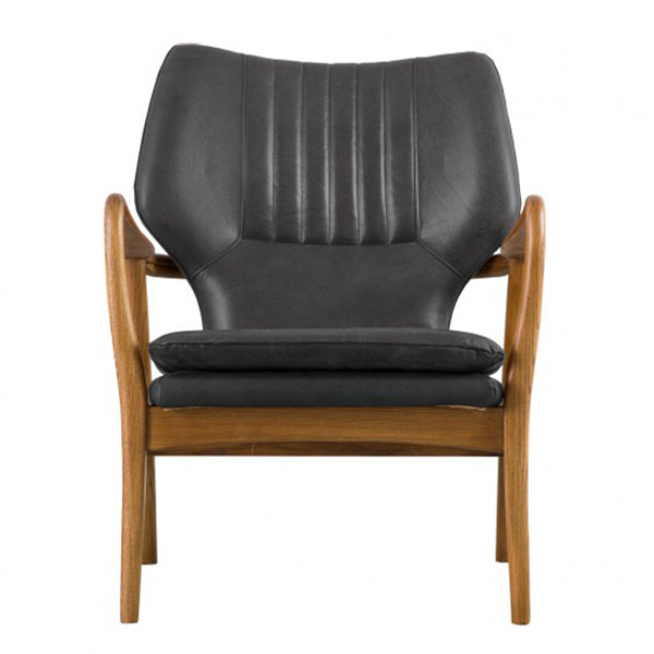 Harvest Direct Capri Charcoal Leather Armchair