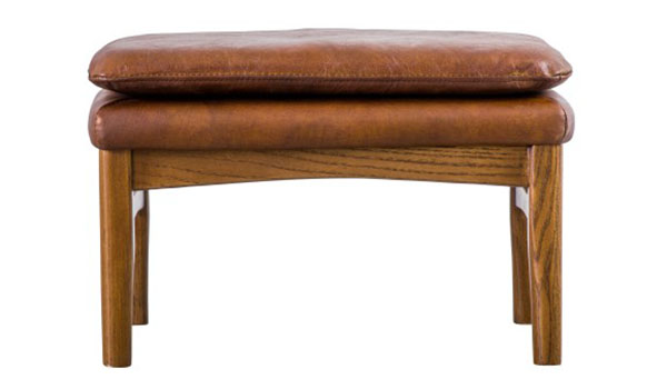 Capri Brown Leather Footstool