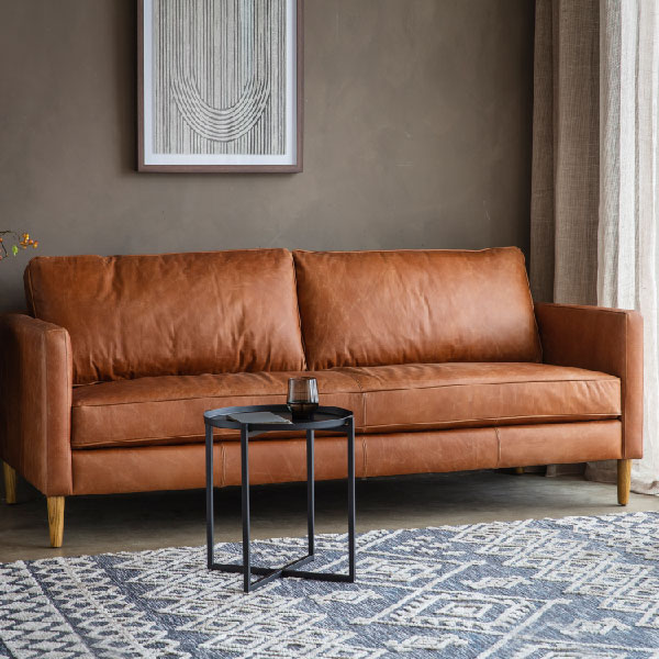 George Vintage Brown Leather Sofa
