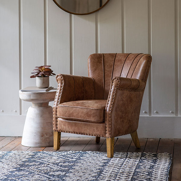 Harvest Direct Hailwood Vintage Brown Leather Armchair