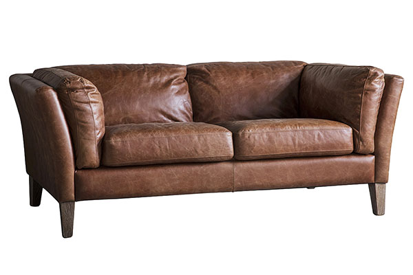 Harvest Direct Hodder Vintage Brown Leather Sofa