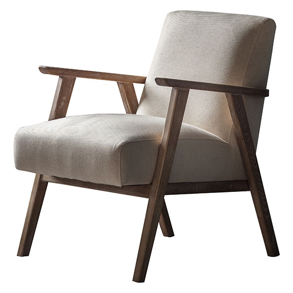 Harvest Direct Milford Natural Linen Armchair