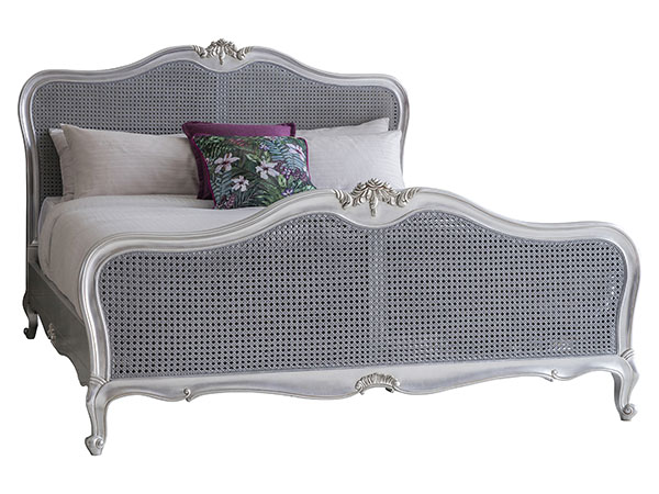 Harvest Direct Chateau Silver 5Ft King Size Cane Bed