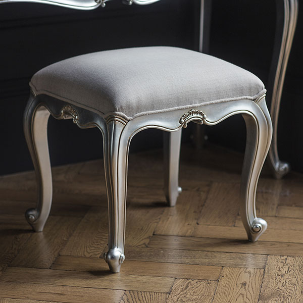 Harvest Direct Chateau Silver Dressing Table Stool