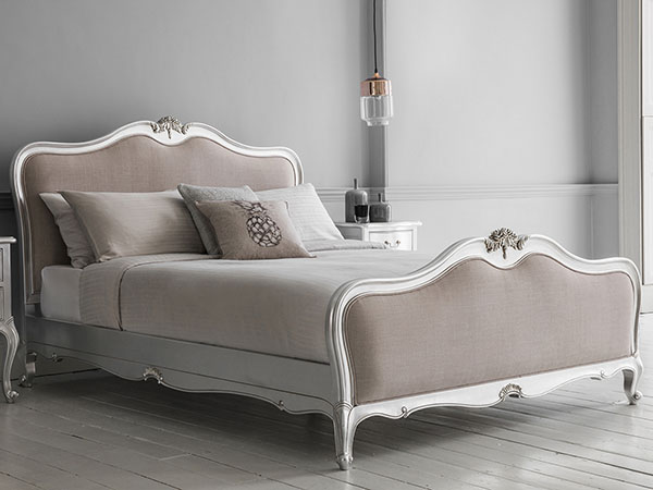 Harvest Direct Chateau Silver 5Ft King Size Linen Upholstered Bed