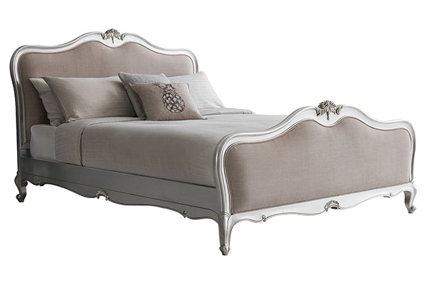 Harvest Direct Chateau Silver 5Ft King Size Linen Upholstered Bed