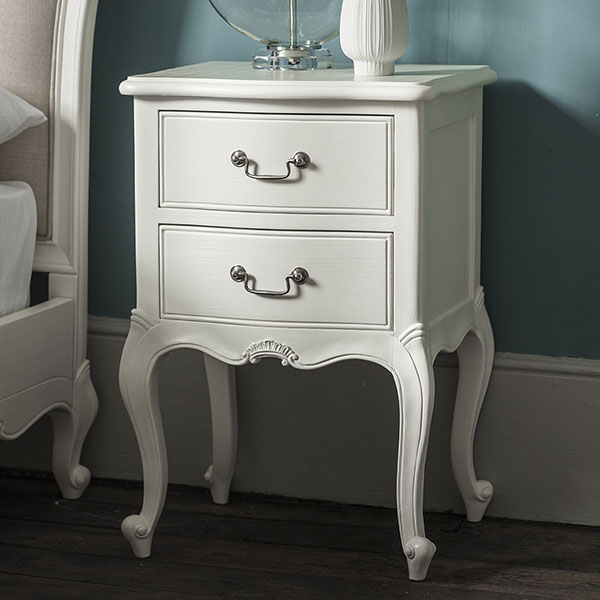 Harvest Direct Chateau vanilla White Bedside Table