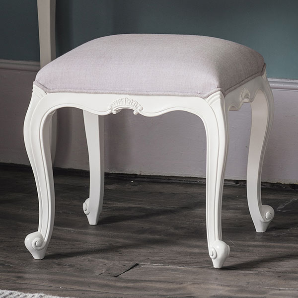 Harvest Direct Chateau vanilla White Dressing Table Stool