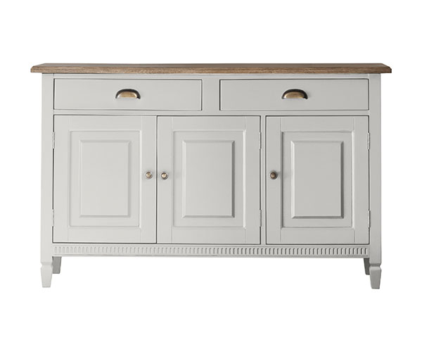 Harvest Direct Howarth Taupe 3 Door 2 Drawer Sideboard