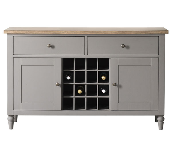 Harvest Direct Marlowe Grey Large Sideboard