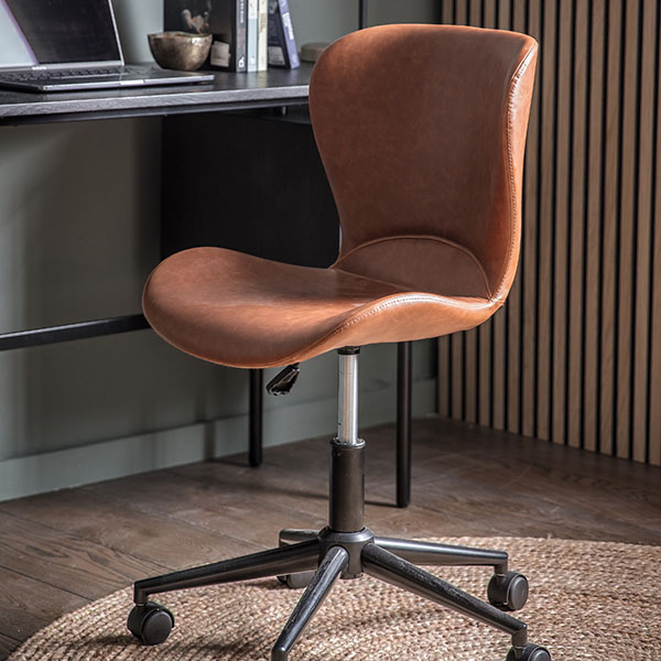 Harvest Direct Dimmock Brown Swivel Chair