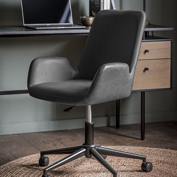 Harvest Direct Edison Charcoal Swivel Chair