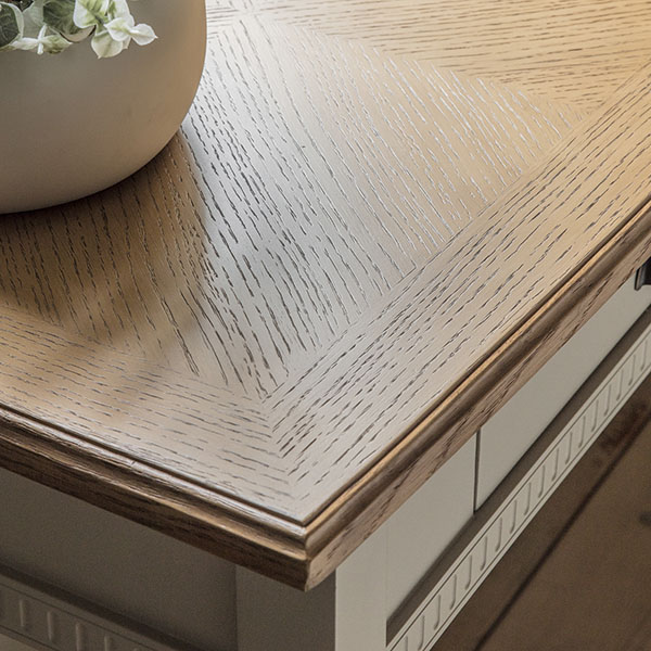 Harvest Direct Howarth Taupe Desk - Close up image