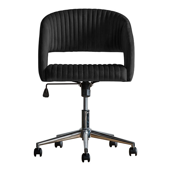 Harvest Direct Walker Black Velvet Swivel Chair