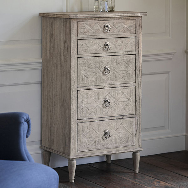 Harvest Direct St Vincent 5 Drawer Lingerie Chest of Drawers