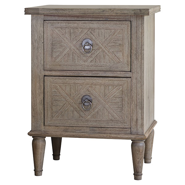 Harvest Direct St Vincent 2 Drawer Bedside Table