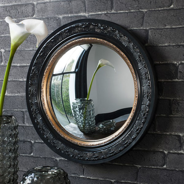 Harvest Direct Bonnie Convex Black / Gold Wall Mirror