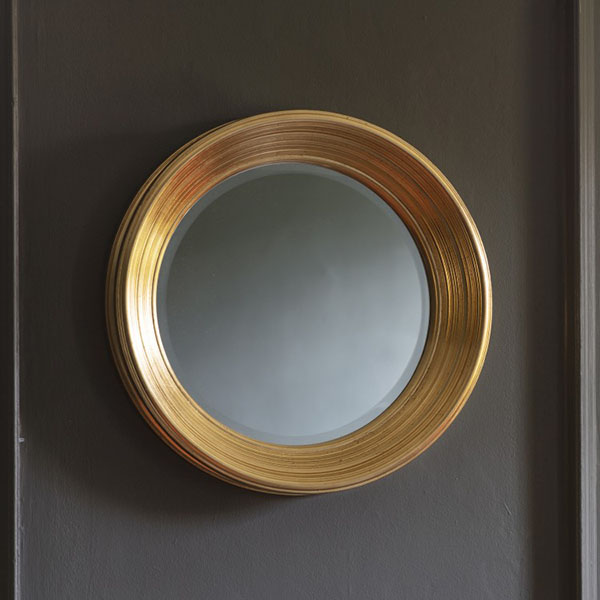 Harvest Direct Gold Keaton Round Wall Mirror