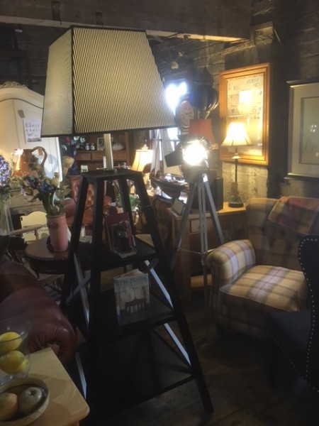 Edison Vintage Lighting 3 Shelf Book Storage Floor Standing Lamp on display in our showrooms 