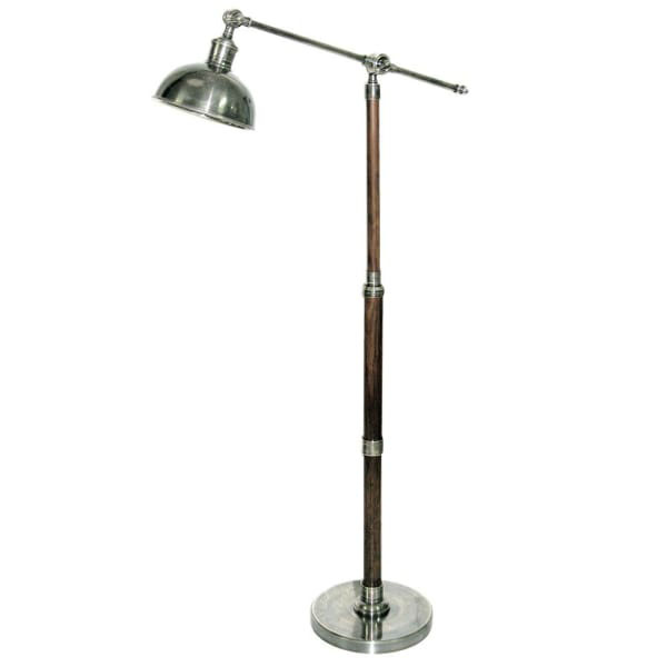 Edison Vintage Lighting Chrome / Solid Wood Adjustable Floor Light