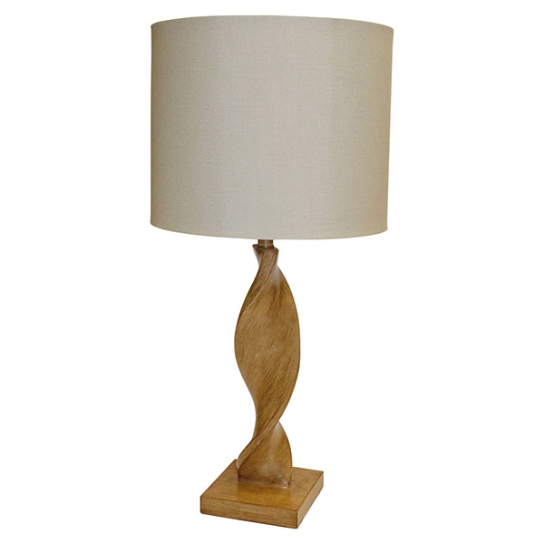 Gallery Direct Argenta Table Lamp with Natural Linen Fabric Shade