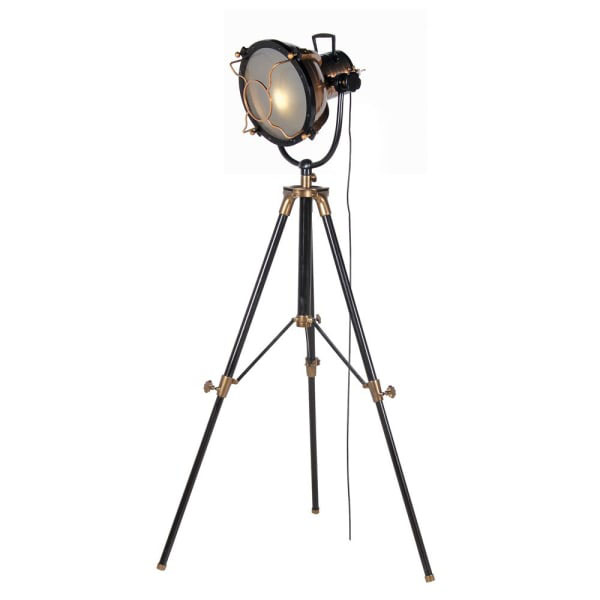 Edison Vintage Lighting Large Bronze Spotlight on Adjustable Tripod