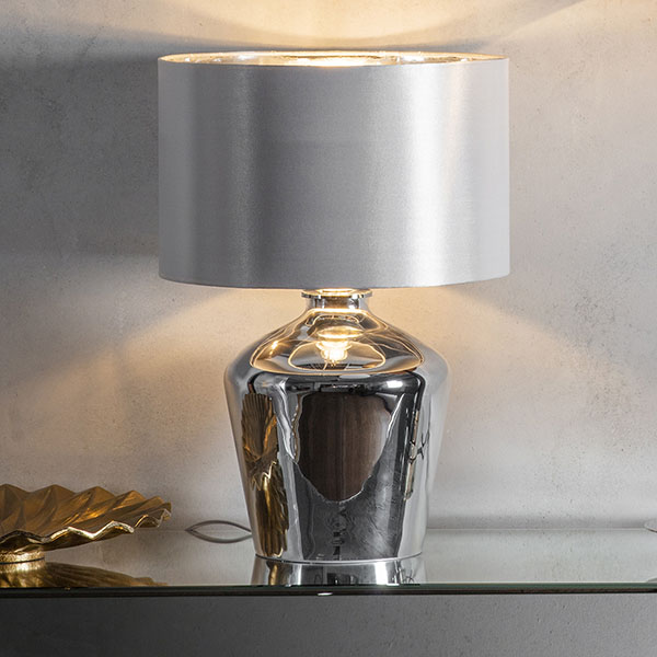 Gallery Direct Waldorf Table Lamp with Silver Shade