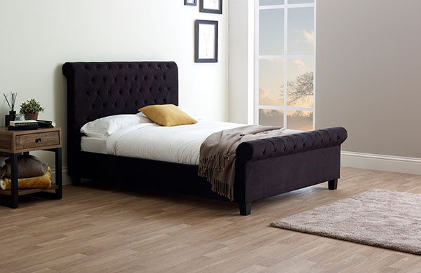 Limelight Orbit Fabric Bed - Black fabric finish