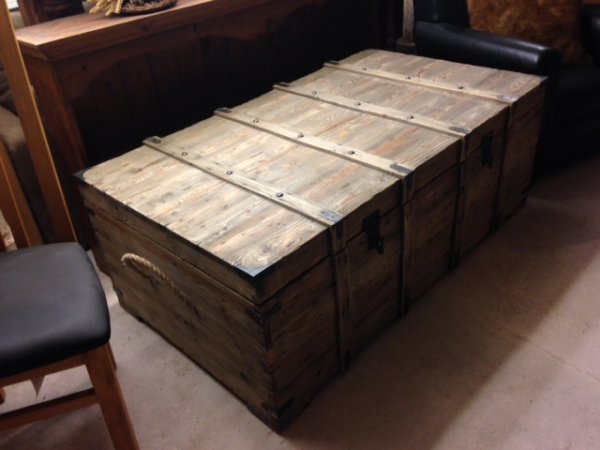 Rustic Reclaimed Pine Furniture, Colonial Reclaimed Pine Box Coffee Table