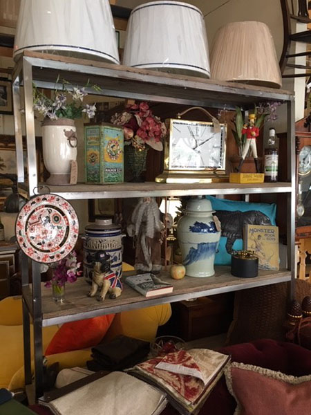 Reclaimed Pine / Metal Open Shelf Unit on display in our showrooms