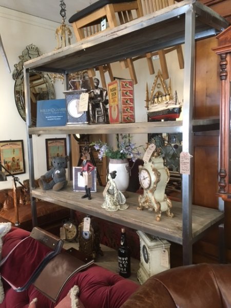 Reclaimed Pine / Metal Open Shelf Unit on display in our showrooms